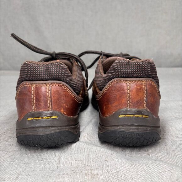 Vintage Dr. Martens Short Boots Brown Leather Lace Up Industrial Composite Toe‎ - Picture 6 of 11